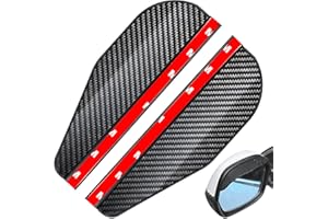 PANSYFEN 1 Paar Auto Rückspiegel Regenschutz Auto Seitenspiegel Regenschutz Universal Auto Sonnenblende Augenbraue Kohlenstoff Faser Auto Zubehör für Autos SUV Truck(Schwarz)