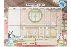 BLUEPRINT COLLECTIONS Bluey Reward Chart with Stickers | Reward Charts for Children Behaviour | Behaviour Charts for Children | Bluey Toys