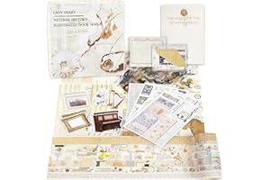Lychii Scrapbooking Kit, 323 Piezas Bullet Journal Kit con Cuaderno Blanco A6, Washi Tapes, Pegatinas, Papel Scrapbooking, para Niño DIY, Regalo Cumpleaños&Regalo Día del Niño (Temas Elegancia)