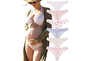 KUKU PANDA Tangas Invisibles para Mujer Cómodas Bragas de Maternidad Conjunto de Ropa Interior Sin Costuras Variedad de Entrenamiento Atlético Pack de 6