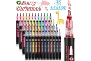 ‎AOMEES AOMEES Glitter Pencils Magic Pens Besondere Weihnachtsgeschenke Ideen: 48 Outline Magische Marker Stifte Set, Geburtstag Weihnachten Geschenke Teens Mädchen 4-12 Jahre alt Craft Supplies