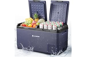 AAOBOSI Car Fridge, 75L Cooler Box 12v 240v, -20°C to 20°C Dual Zone 12V Fridge Freezer with APP Control for Campervan, Car, Truck, Boat, Motorhome, Travel, Picnic