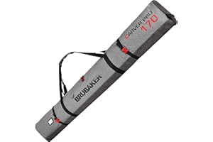BRUBAKER 'Carver Performance' Padded Ski Bag for 1 Pair of Ski and 1 Pair of Poles Black/Grey