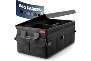 HELDENWERK Premium Kofferraum-Organizer mit Deckel stabil & rutschfest - Faltbare Auto Kofferraumtasche groß mit doppelten Böden - Kofferraumbox, Kofferraumorganizer Box