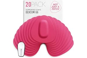 Not Just A Patch CGM Sensor Patches for Dexcom G6 & MiaoMiao (20 Pack) - Water Resistant & Durable for Active Lifestyle for 10-14 Days - Pre-Cut Dexcom G6 Adhesive Patches in Pink