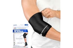 Thermoskin Recovery Ice Sleeve kylkuddar kylmanschett knä armbåge fotled arm, kall terapi värmeterapi kompression, återanvändbar kylkompress smärtlindring, svart, M