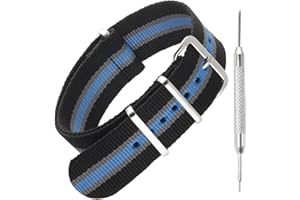 Sniper Bay Nato Strap Watch Strap – Nato Watch Straps for Men and Women with Military-Grade Nylon, Stainless Steel – 18mm, 20mm, 22mm, 24mm Wrist Strap Widths