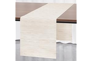 Myir JUN Camino de Mesa, Camino de Mesa Moderno PVC Termoaislante para Manualidades Lavable para Comedor Cocina para Interior y Exterior Fiesta Vacaciones Decoración de Mesa 30 x 140 cm (Beige)