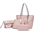 Soperwillton Handbag for Women Wallet Tote Bag Shoulder Bags Top Handle Satchel 5pcs Purse Set