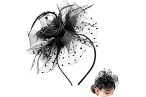 CEZKFH Damen Fascinators Hut, Fascinator Damen, Feder Mesh Tea Party Stirnband Fascinator Hut, Karneval Haarspangen Elegant Haarclip Fasching Haarklammer Haarreif Für Cocktail Tea Party