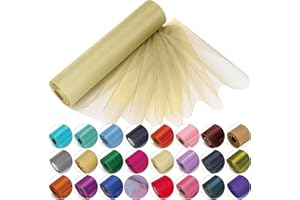 TRIMMING SHOP 29cm x 25m Roll of Organza Sheer Fabric - Elegant Decorative Cloth for Wedding Chair Bows, Table Runners, Party Favours - Crafting Supplies for Ribbons, Dress Accents,and Bags, Ivory