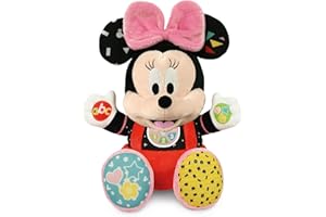 Clementoni Disney Baby Baby Minnie Gioca e Impara, Peluche e Gioco Educativo Interattivo per Bambini 6+ Mesi, Canta Filastrocche per Insegnare l'Alfabeto, Numeri e Colori, Lingua Italiana, 17304