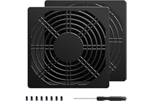 YIMATEECO Dust Filter 120mm Fan Grill Filter, 2Pack PC Chassis Computer Cooling Fan Cover Mesh Plastic Cover Washable Dustproof Protector with Screws for 120mm PC Case Fan (Plastic, 2Pack, Black)