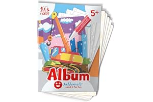 Sabbiarelli Sand-it For Fun - Album Lavori in Corso: 5 Disegni Adesivi A5 da Colorare con Sabbia Colorata (non inclusa), Lavoretti Creativi, Pregrafismo, Gioco Educativo per Bambini Anni 5+