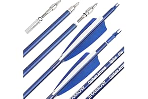 surwolf 31" Flèches de Chasse en Carbone Flèches 500 Spine avec Plumes Fletched Target Practice Arrows for Archery Compound & Recurve & Long Bow 6/12pcs