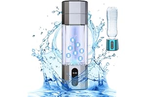 SOMERWAY Wasserstoff-Wasserflaschengenerator, bis zu 6000–8000 PPB, tragbare Wasserstoff-Wasserionisiermaschine, 208 ml, wiederaufladbarer Wasserstoff-Wasserbereiter mit PEM-Technologie für Reisen im Grau
