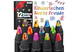 ‎LENSKI Lenski Kleinigkeiten für Adventskalender Kinder, 12 Regenbogenstift Nikolaus Geschenke Weihnachtsgeschenke für Kinder, Mitgebsel Kindergeburtstag, Mädchen Geschenke 3-12 Jahre Buntstifte Kinder Stifte
