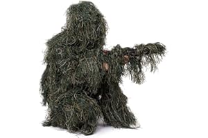 ‎NINAT NINAT Ghillie Anzug Camo 3D Leafy Gear Dschungel Jagd Camouflage Kleidung 4-teilig + Tasche