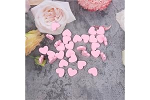 HEMAJI TUKEVA 100 Stück Liebes-Holzperlen Holzschmuck Herz-Schmuck Herz-Halskette Holzperlen Zum Basteln, Fädeln und Bemalen Valentinstag-Holzperlen Herz-Abstandsperlen Herz-Abstandshalter Lose (rosa)