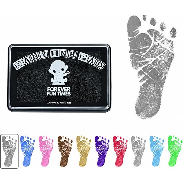 Kit Impronte Mani E Piedi Per Neonati E Animali - Sicuro, Senza Inchiostro, 4 Tamponi E 8 Fogli, Regalo Battesimo E Nascita
