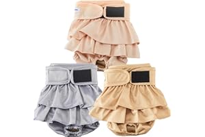 VUNCESSIN Wiederverwendbare Welpenwindeln für Hündinnen, waschbar – Premium 3er-Pack, hoch saugfähig für Brunst, Inkontinenz & Welpentraining (Größe S)