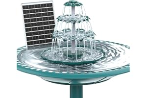 AISITIN Fontana fai da te, set di abbeveratoio per uccelli con fontana solare da 6,5 W, a 3 livelli per esterni, vasca per uccelli e fontana solare fai da te, rimovibile e adatta per giardino, gioco