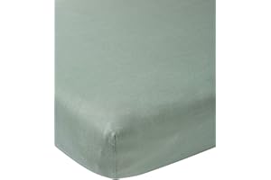 Meyco Baby Uni prześcieradło do łóżeczka dziecięcego (prześcieradło z miękkiego dżerseju, wykonane w 100% z bawełny, oddychające, wymiary: 60 x 120 cm), kamienna zieleń