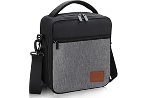 ‎MOYAD Moyad Business Kühltasche Lunchbag leakproof zur Arbeit Business Lunchbox mit verstellbarem Tragegurt 5,5L Schwarz+Grau