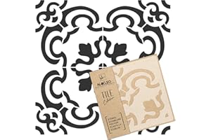 NAKLEO Stencil per Piastrelle per Pittura 20x20cm, Enna Spagnolo Floreale Marocchino Moresco, Modello Geometrico Plastica e Riutilizzabile, Fai Da Te Decorazioni Casa, Pavimento Pareti Muro Legno