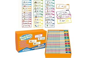 EPHOSHI Read And Rhyme Flip Books,30 Sets Word Family Build Book,Vivid Vacabulary Flash Cards,Suitable For Ages 5+ Boys And Girls Word Learning
