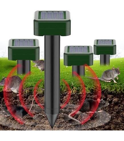 Scaccia Talpe Ultrasuoni Solare, Repellente Per Topi 4 Pezzi, Ultrasuoni Per Topi, Repellente Talpe Ultrasuoni Solare Con Impermeabile, Dissuasori Per Talpe,Anti Talpe,Gopher, Serpenti