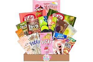 HEART FOR CARDS Asian Sweets Japanese Korean Chinese Snack Mix | The Most Popular Sweets from Asia | 20 Pieces | Asia Import | Box Full of Trendy Products | Gift Box | Mochi, Pocky, Lava Bites