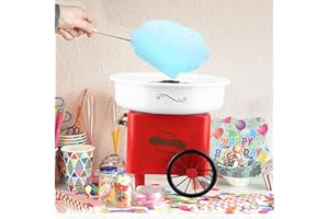 RELOVE Máquina de Algodón de Azúcar Eléctrica Profesional Estilo Retro Regalo Infantil para Fiestas Cumpleaños Acero Inox. Aluminio 450W-550W Cotton Candy Machine