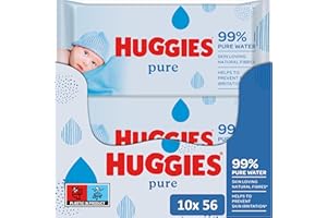 Huggies Pure 560 Lingettes Bébé pour Peau Sensible x 10