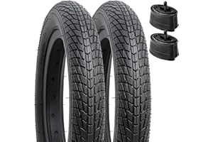 YunSCM 2PCS 12.5 Kid Bike Tyre 12 1/2x2 1/4 (12.5x2.25) ETRTO 57-203 and 12.5" Heavy Duty Inner Tubes AV32mm Valve, Compatible12 1/2 x 2 1/4 12.5x2.25 Child Road Bike Bicycle Tyre and Tube
