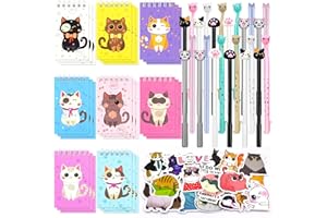 MOLTBY Regalini per Festa a Tema Gatto per Bambini-148pcs Articoli per Feste di Compleanno a Tema Gatti, Taccuini Penne Adesivi Set di Cancelleria per Gatti per Feste di Compleanno a Tema Animali Domestici