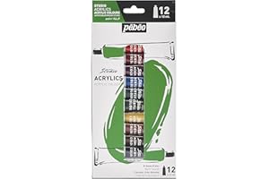 PEBEO – Studio Acrylics - Set de Peinture Acrylique Haute Qualité pour Artistes Professionnels et Peintres Amateurs – 12 Tubes de 12 ml 668700