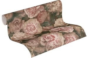 A.S. Création fleecetapet Ny Bude 2.0 Edition 2 tapet romantisk blomma med romantiska rosor 10,05 m x 0,53 m röd svart rosa t