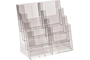 Taymar 4C330 Versatile Clear Plastic Leaflet Display Stand. Suitable for A4/A5/DL Leaflets, Flyers, Literature & Brochures. Desktop or Wall Mounted