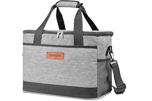 ‎KAEFUYS KAEFUYS Foldable Cool Bag, 30 L, Large Cool Box, Thermal Insulated Lunch Bag, Shopping Baskets, Waterproof, Dirt-Repellent, for Family, Office, Car, Camping, Picnic, Barbecue, Travel, Shopping