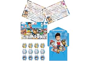 Olanstar Kindergeburtstag Einladungspaket, 12 Stück Einladungskarten, 12 Briefumschläge, 12 Cartoon-Aufkleber, Perfekt für Jungen und Mädchen Geburtstagsparty Einladungen