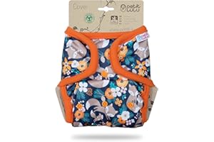 ‎PETIT LULU Petit Lulu Größe 2 PUL Überhose (5-16 kg) | Druckknöpfe | One Size Windelüberhose | Baby Windelhose | Waschbar & Wasserdicht | Stoffwindeln | Hergestellt in EU (Fox Family)