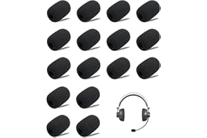 EASYKEENECOM 16 Stück Ersatz-Windschutz für Mikrofon und Headset aus Schaumstoff, Mini-Mikrofon Headset Windschutzscheibe für Unterricht, Bühnenperformance and Treffen
