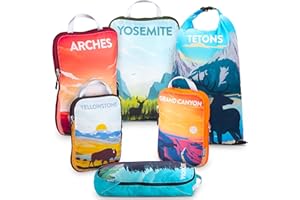 TRIPPED Travel Gear Kompresyjne Kostki do Pakowania - Organizery Podróżne, Park Narodowy, 6 Sztuk, NatPark