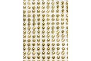 Syntego 400 perlas autoadhesivas de 0.236 in, pequeñas perlas redondas adhesivas, adorno (oro metálico)