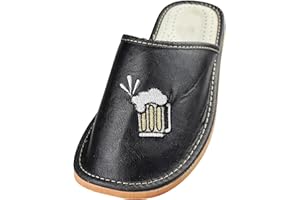 APREGGIO Kapcie męskie kapcie, lekkie, naturalne, 100% skóra, produkt naturalny, ręcznie wykonany, mocna podeszwa, komfort i miękkość