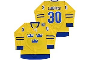 Rainbow Hawk Herren 2014 Henrik Lundqvist Team Schweden Olympic Hockey Trikot genäht