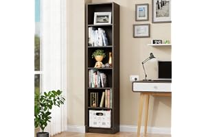 Lukzer MR-006 Multipurpose Bookshelf Multipurpose Storage Rack Engineered Wood for Living Room,Bedroom,Office,Retail Shop Closed Back Rack Rustproof Wenge/182x40x28cm Made in India