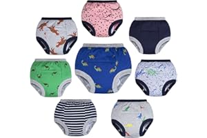 BIG ELEPHANT Lot de 8 sous-vêtements d'apprentissage de la propreté en Coton pour Tout-Petits garçons