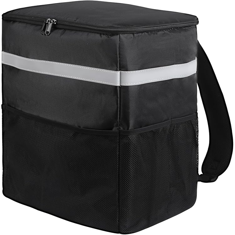 Sac à Dos Isotherme De Livraison 89L Uber Eats - Extensible, Imperméable, Avec Bandes Réfléchissantes - Pour Pizza, Courses
